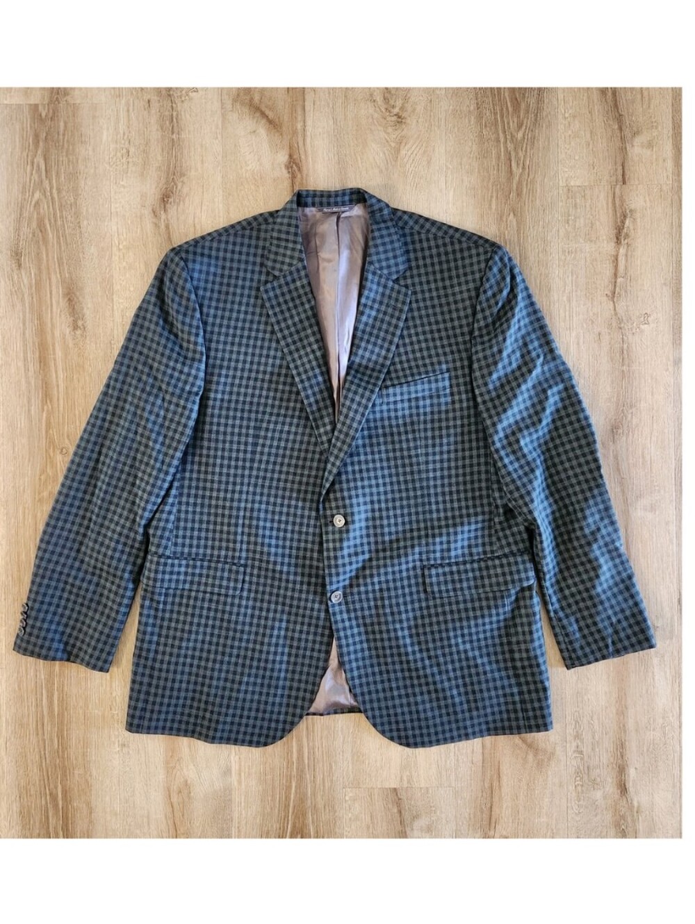 Reserve Patrick James Men's Green & Black Check Plaid Gibson Blazer Size 48L